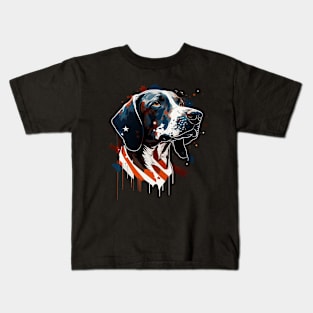 Pointer dog 4th of July Kids T-Shirt